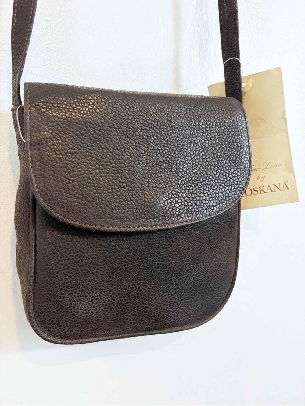 Vintage Toskana Dark Brown Leather Crossbody Bag